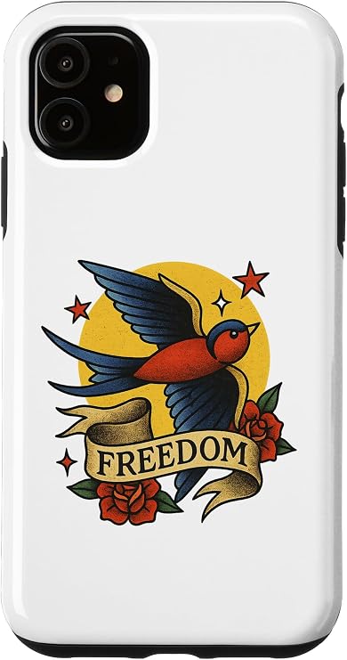 Swallow Freedom Old School Vintage Tattoo Design Case for iPhone 11