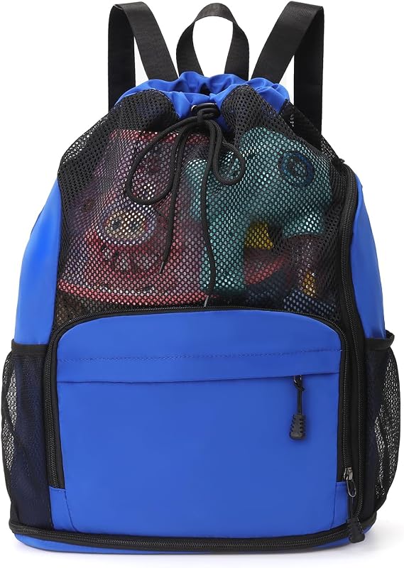 Drawstring Backpack Beach Backpack with Shoe Compartment & Wet Pocket