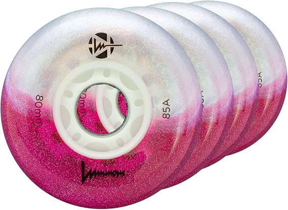 80mm/85A Luminous LED Pink Wheels