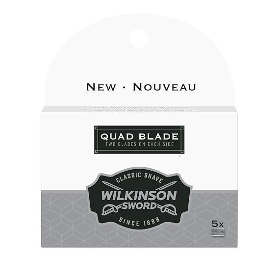 Wilkinson Sword Quad Blade Safety Razor Refills, 5 ct