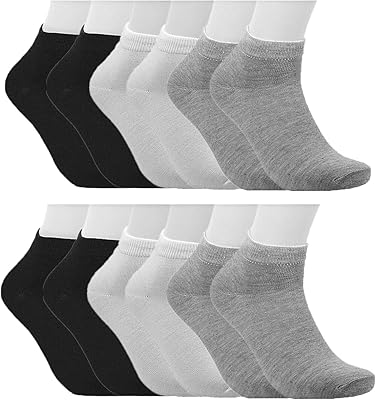 Glory Max 12-Pairs Women Ankle Athletic Low Cut Colorful Lightweight Comfort Soft Casual Socks