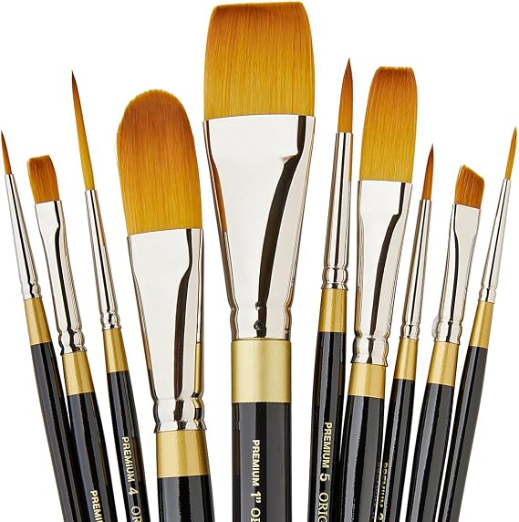 KINGART Original Gold TAKLON Paint Brush Set