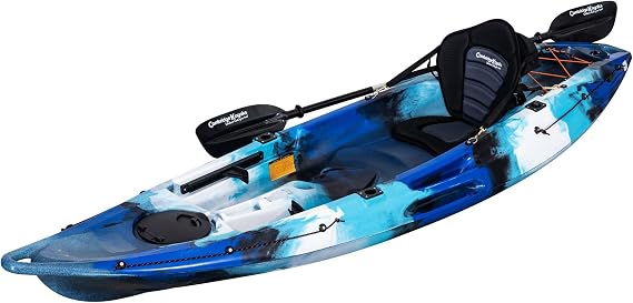 Cambridge Kayaks Quest Single 1 Plus 1 Sit-On-Top Kayak, 180kg Capacity, 208cm Leg Room, 5 Rod Holders,