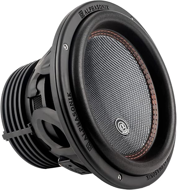 Alphasonik DSW510 Dynamis 500 Series 10 2100 Watts Max / 700 Watts RMS Dual 4 Ohm Car Subwoofer Die Cast Aluminum Basket w/Double Stacked Magnets Carbon Fiber Cone Cooling Rings System Sub Woofer