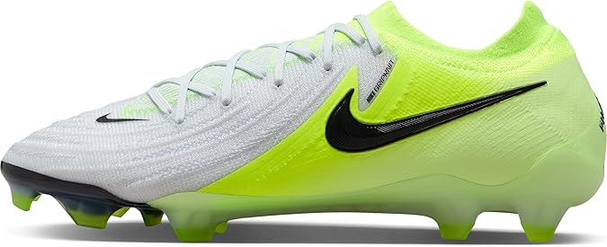 Nike Phantom GX 2 Elite FG Low-Top Soccer Cleats (FJ2559-003, Metallic Silver/Volt/Black) Size 12