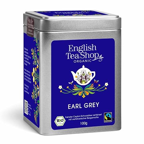 ETS Earl Grey Organic Fairtrade Loose Black Tea 100 g Tin Classic in organic quality - flavoured with real organic bergamot - refreshingly elegant and balanced