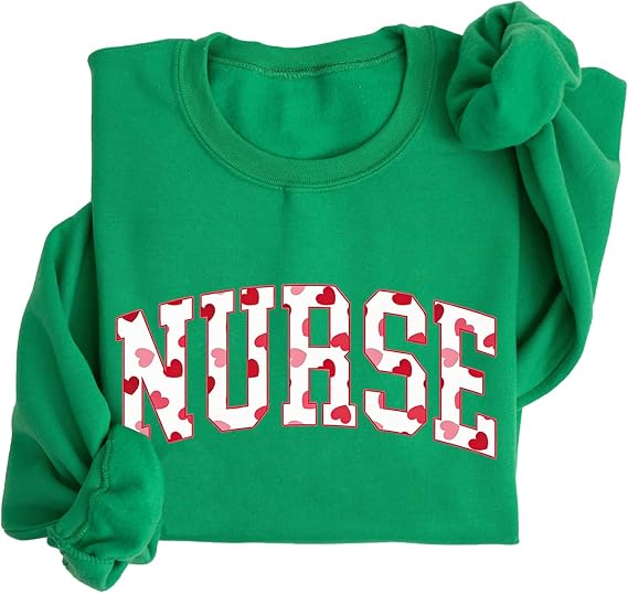 Nurse Valentine Sweatshirt Valentine Nursing Sweatshirt Valentines Nurse Crew Sweatshirts
