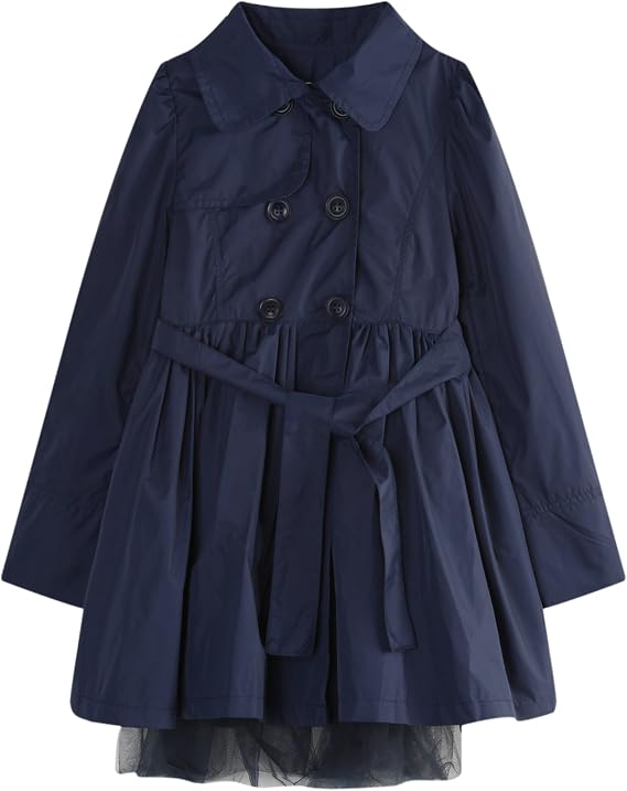 Richie House Little Girls' Elegant Double-Breasted Jacket with Mesh Bottom RH1078