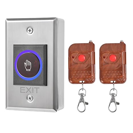 Infrared Door Access Switch Exit Button with 433MHz 2 Remote Controls