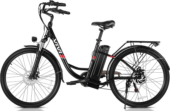 Vivi Electric Bike for Adults, 26'' Step Through Electric Commuter E Bike | 1000W Peak 500W Rated Bike with Removable Battery, Electricity 20 MPH & 50 Miles Bicycles with LCD Display, Certified UL 2849
