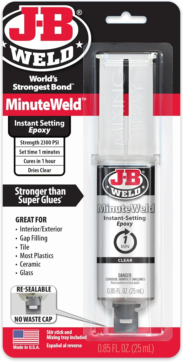 J-B Weld 50101 MinuteWeld Epoxy Syringe Simply,25 ml,Clear