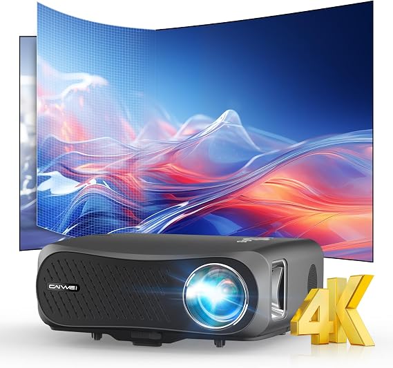 LED 4K Video Gaming Projector with 2 HDMI 2 USB, Smart Movie Theater Proyector with Apps, Auto Focus, WiFi, Bluetooth, Support Ceiling Mount/ Digital Zoom/ Auto Keystone, 1600ANSI, ARC, HDR, Audio Out