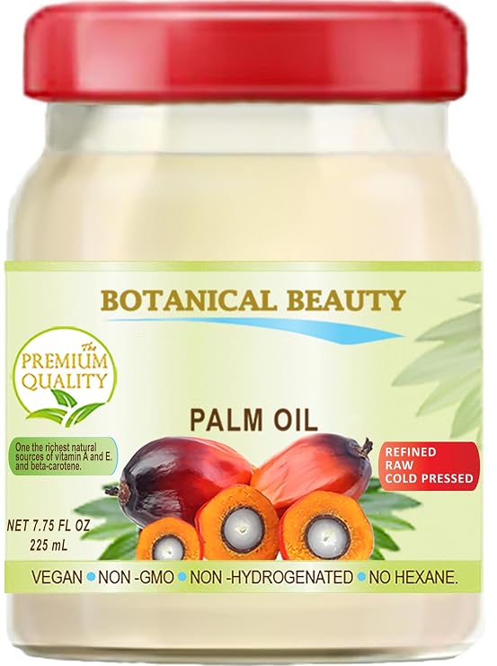 PALM OIL 100% Pure Natural Cold Pressed Food Grade 7.75 Fl. oz 225 ml by Botanical Beauty