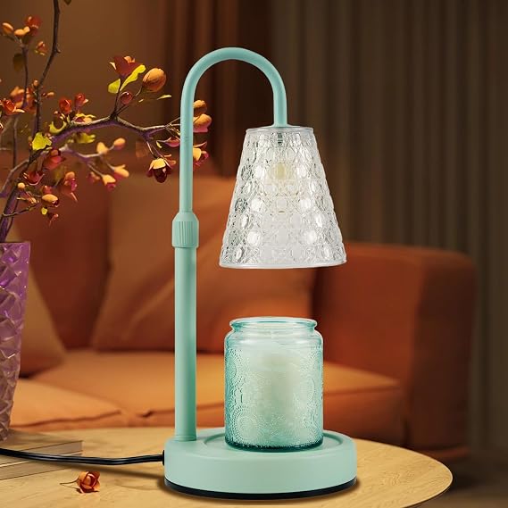 Candle Warmer Lamp with Timer Dimmable, Wax Melt Warmer, Green | Birthday Gifts for Women Mom, House Warming Gifts New Home Room Decor for Scented Jar, Height Adjustable
