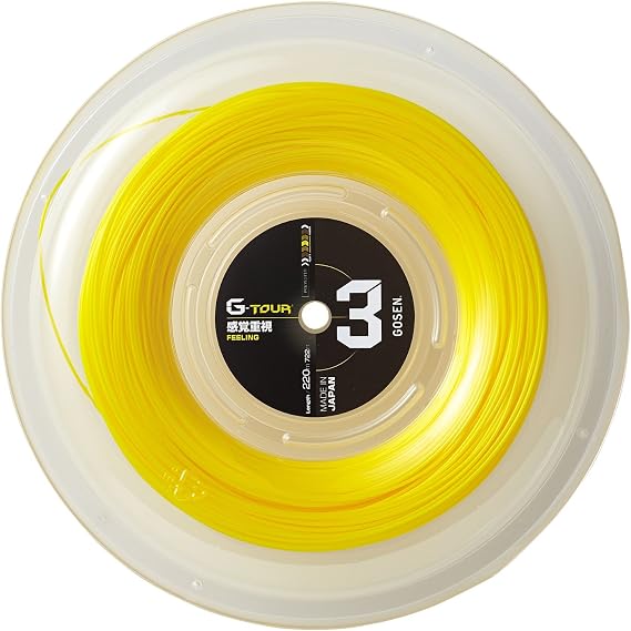 GOSEN G-Tour 3, 17 Yellow 722' Good Feeling at Impact, Polyester Tennis String