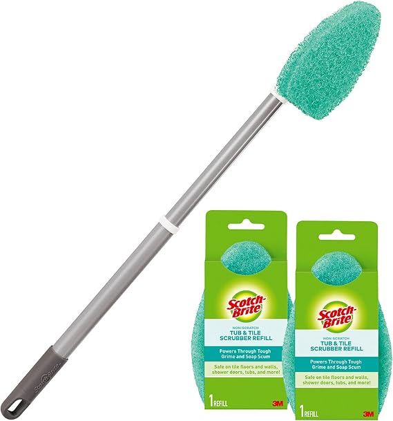Scotch-Brite Extendable Tub & Tile Scrubber Kit, 1 Handle & 3 Scrubbers | Scotch-Brite Extendable Tub & Tile Scrubber Kit, 1 Handle & 3 Scrubbers