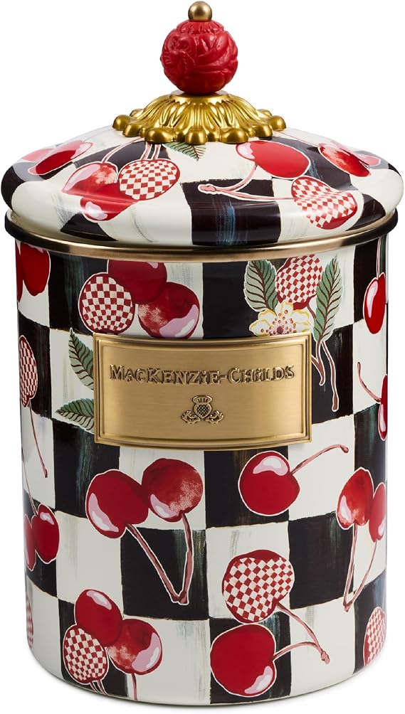 MACKENZIE-CHILDS Enamel Canister, Medium, Mon Cheri
