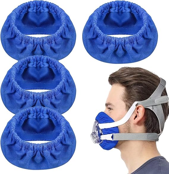 4 Pcs CPAP Mask Liners,Soft Mask Cushion Covers for CPAP Reusable Face Cushion Pads Elastic Mask Liners Reduces Air Leaks Fits for Most Full Face CPAP Masks,CPAP Accessories