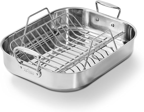 All-Clad Stainless Steel Roaster, 14" x 18" Roaster with rack