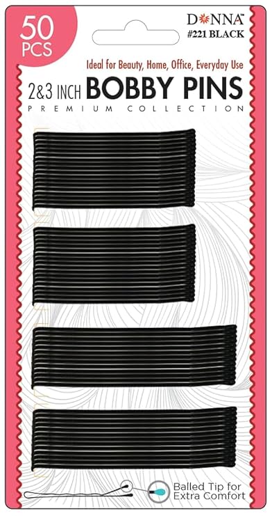 Donna Hair Clips and Hair Ties Set with Bobby Pins, 2-Inch and 3-Inch, 50PCS for All Hair Types and Styles - Professional and Durable Hair Accessories for Secure Hold