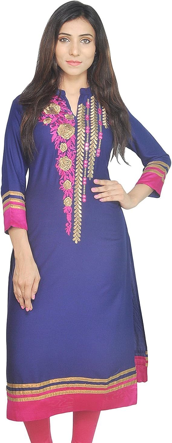 Chichi Indian Women's Embroidered Rayon Kurti For Casual/Daily/Party Wear