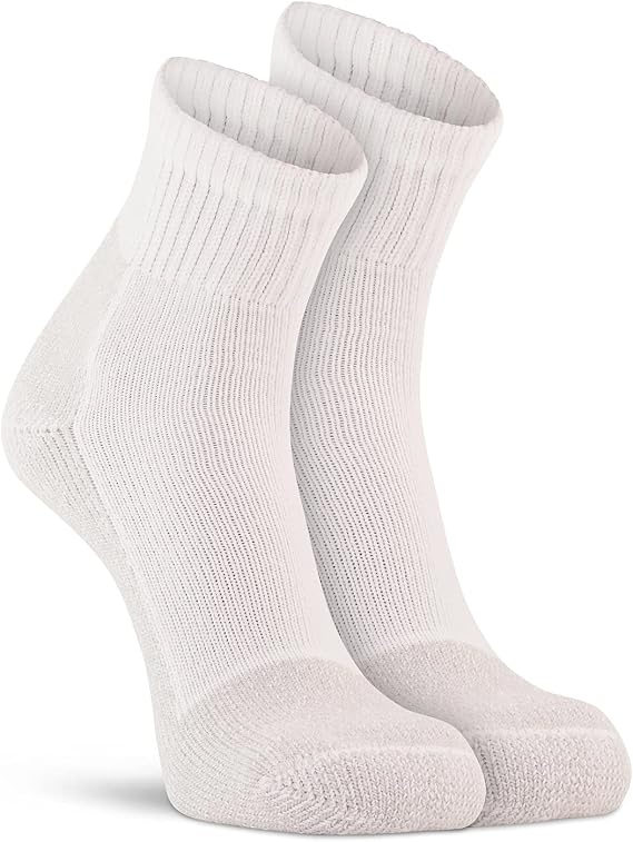 FoxRiver Wick Dry Athletic Quarter Crew Socks 2 Pack Heavyweight Sports Socks for Men and Women with Comfort Cushioning