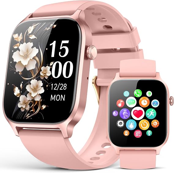 Smart Watches for Women Men, Fitness Tracker Watch with 110 Sports Modes, Step Counter/Sleep Monitor/Pedometer, IP68 Waterproof, Bluetooth Call & Music Control Smartwatch for iPhone/Android