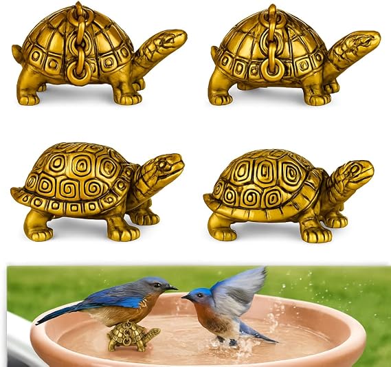 4 Pcs Mini Copper Bird Bath Disk Ornaments Purification for Birdbaths Bowl
