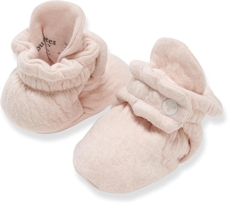 Burt's Bees Baby Unisex 100% Organic Cotton, Adjustable Booties