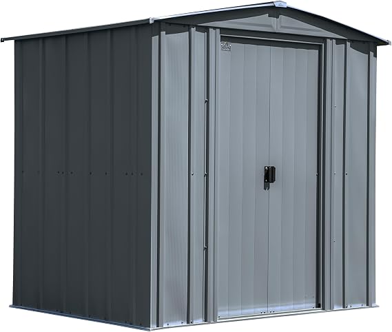 Arrow Classic Steel Storage Shed, 6x5, Charcoal