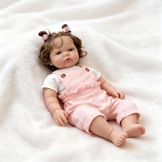 Pinky Reborn Reborn Baby Dolls 24 Inch 60CM Big Size Reborn Toddler Baby Doll Awake Pickle Lovely Princess Girl with Visible Veins Soft Touch Real Looking Baby Dolls Gift