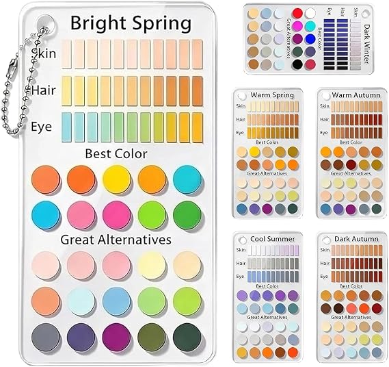 Color Analysis Kit Cards 6-piece Portable Personal Seasonal Palette