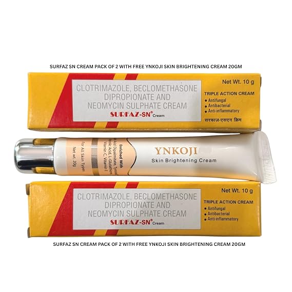 Sur.faz SN Cream 10g (Pack of 2) With Free YNKOJI Skin Cream 20gm - For Daily Use