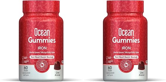 Ocean Gummies Iron, Çiğnenebilir Jel Form (2 paketi)