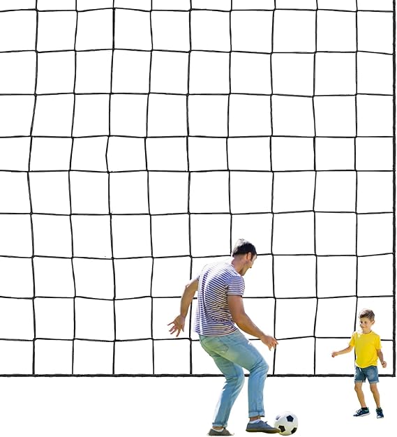 Soccer Backstop Net, High Impact Nylon Barrier for Sports Practice | Durable Nylon Netting Helps stop missed shots and flying balls during soccer, basketball, hockey and football practice