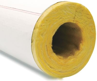 Fiberglass Pipe Insulation, 1 Wall Thickness, Hinged with Self Sealing Lap - 1 Each