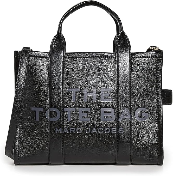 Marc Jacobs Women's The Leather Medium Tote Bag, Black, One Size
