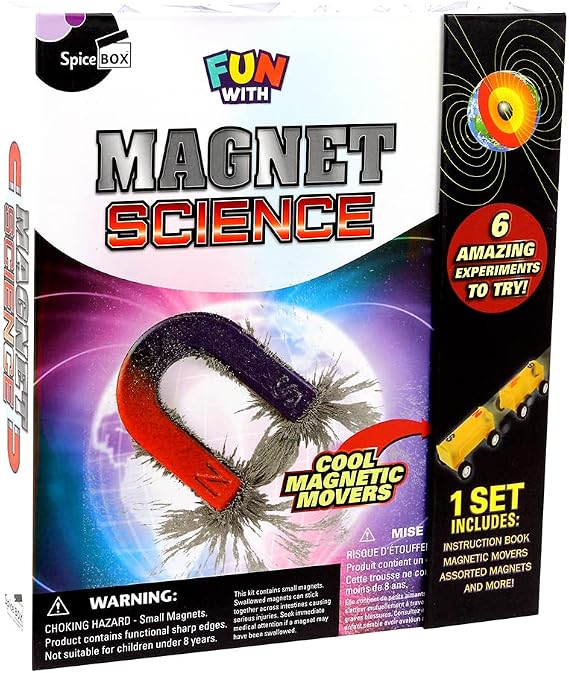 SpiceBox Magnet Science Experiment Kit for Kids, STEM Educational Fun Learning Toys Magnetic Projects, Girls and Boys Children's Activity Kits, Age Range 8+