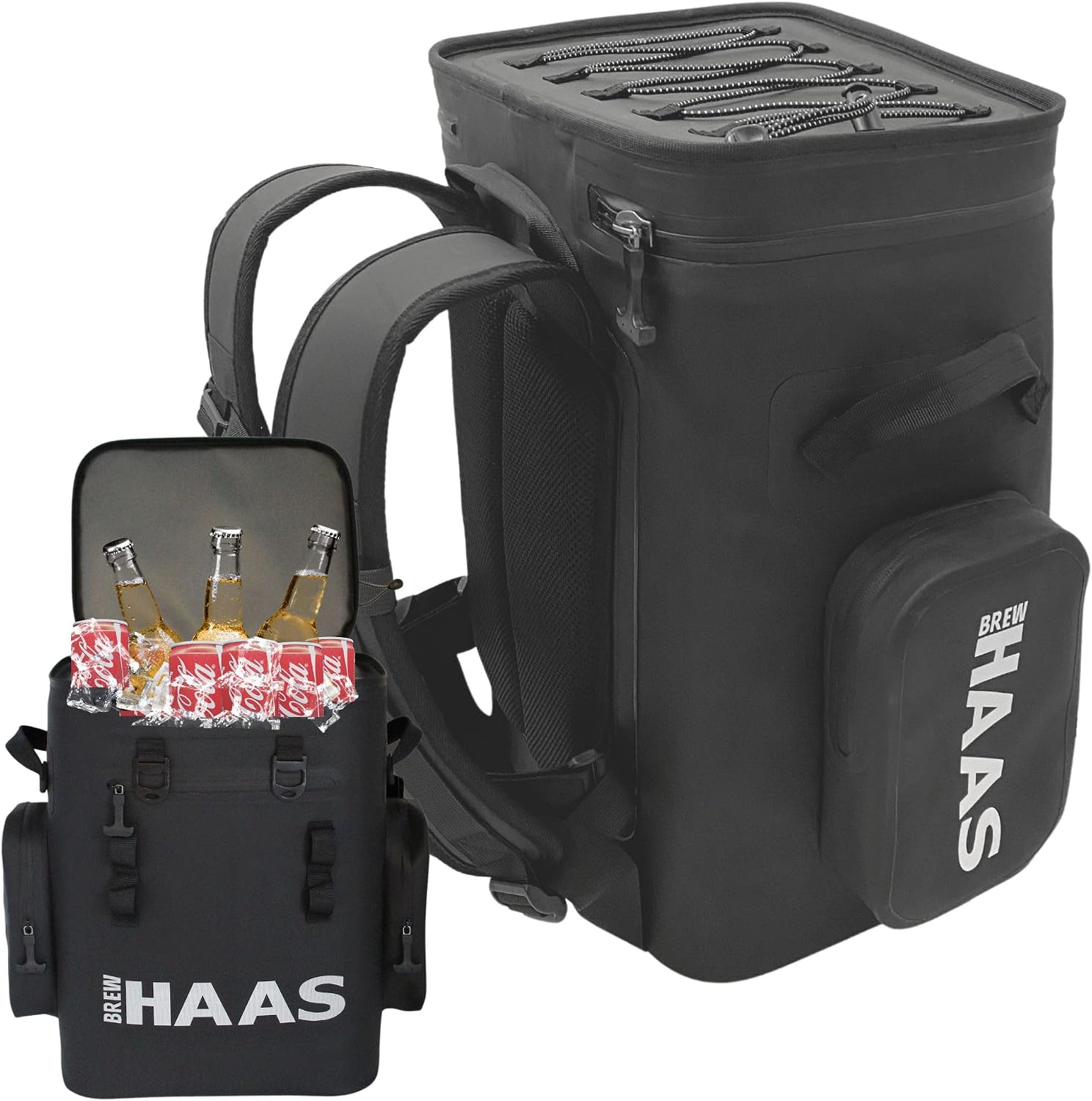 BREW HAAS switch insulated leak-proof cooler bag, matt black, insulated bag, leak-proof, waterproof, holds ice cream, cooler bag, hard lining, camping, hiking or beach