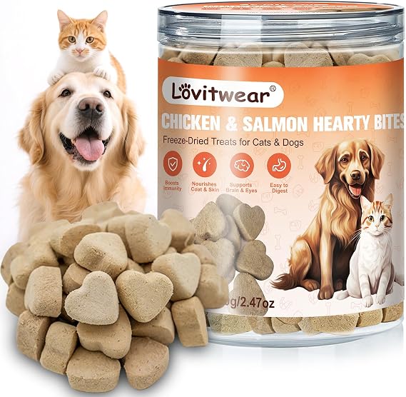 Freeze - Dried Chicken Salmon for Cats and Dogs - Premium Quality, All - Natural Pet Treats (Chicken)