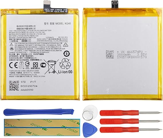 Duotipa KG40 Battery Compatible with Moto g8 Play/Moto one Macro/Moto G Fast with Repair Tool Kit