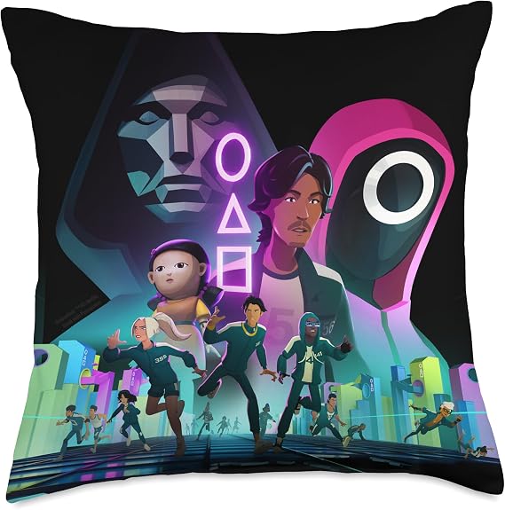 Squid Game Unleashed Keyart - Officially Licensed Throw Pillow