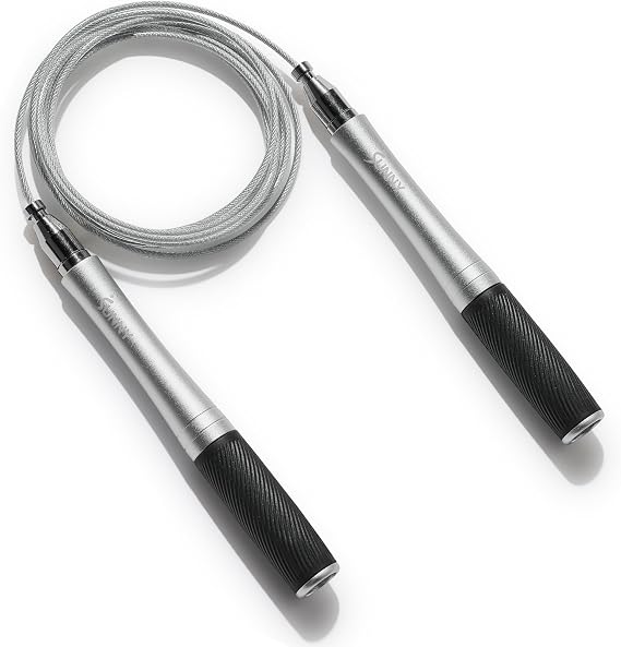 Sunny Health & Fitness Exercise Jump Rope for Home Gym Workouts | Adjustable Rope, Portable, Balance & Hand Coordination Exercises, Vertical Jump, High Intensity Cardio Workouts