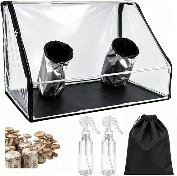 Still Air Box, Mushroom Grow Tent with Angled Observation Window for Easy Viewing, Foldable Mushroom Grow Tent for Small Spaces & Home Scientists 29.5x20x20in