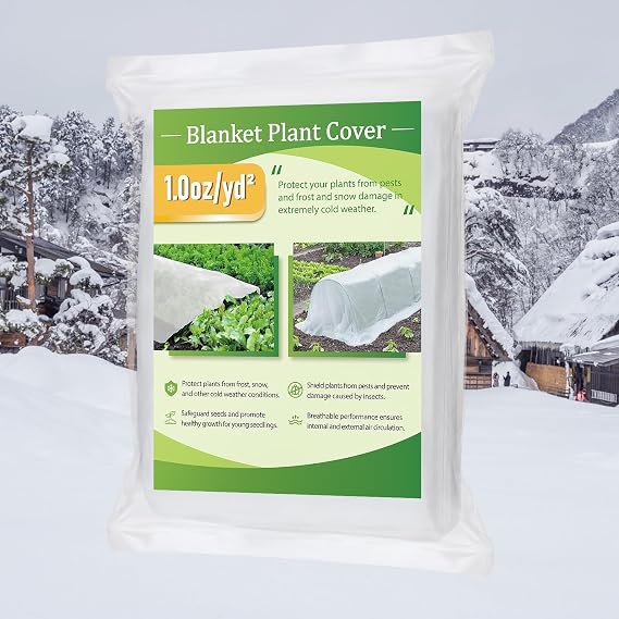 Alphatool Plant Covers Freeze Protection - 10 ft x 12 ft Frost Cloths Blankets for Outdoor Plants, 1.0oz/yd2 Non-Woven Fabric Floating Row Cover, Thick Garden Covers for Raised Beds