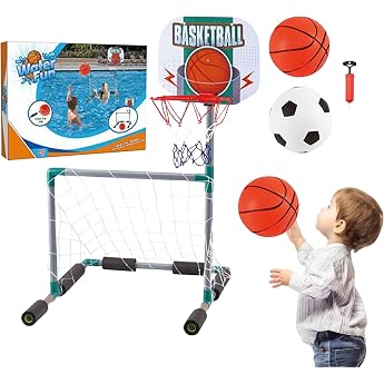 Generisch Basketball Pool Basket Summer Water Feature Interactive Swimming Game for Summer Outdoor Parties Adults Children Lawn