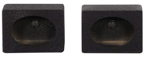Rockville RS6x9BL Pair 6x9 Wedge Sealed Car Speaker Box Enclosures | Durable Bedliner Finish, 5/8" MDF Construction, Universal Car Truck Marine Off Road Fit, Gold Spring-Loaded Terminals