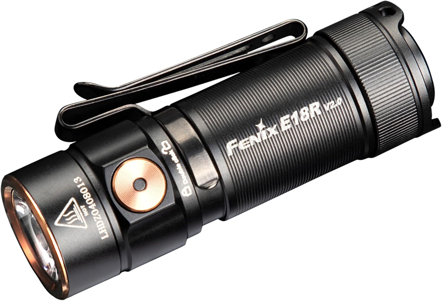 fenix, High Performance, E18R v2.0 USB C Mini EDC 1200 Lumen Flashlight, Black [Energy Class A]