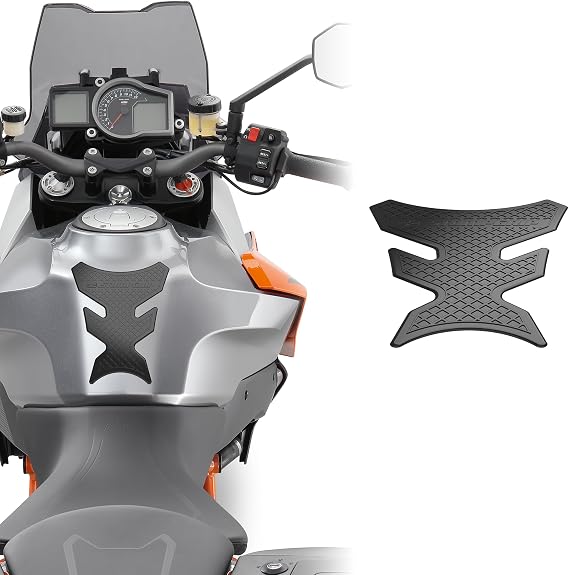 STOMPGRIP | Motorcycle Center Tank Pad Protector | Universal Fit | Stubby | Waffle Black