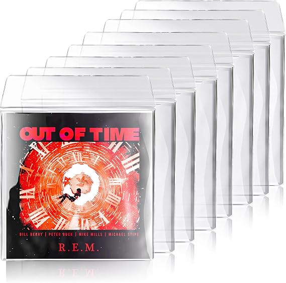 Facmogu 10PCS 12in Vinyl Record Sleeves, Thick PVC Outer Sleeves LP Covers | Premium 180 Micron Clear PVC | With Flap | Durable Protective Sleeve for 33 RPM Album | NOT for Gatefold/Trifold Album